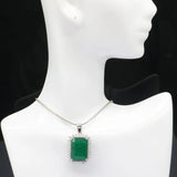 18x13mm Cut Green Emerald Red Ruby Jewelry Set