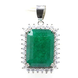 Green Emerald Ruby Sapphire CZ Wedding 925 Silver Jewelry Set