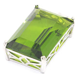 Eye-Catching Green Peridot Rhodolite Garnet Silver Pendant