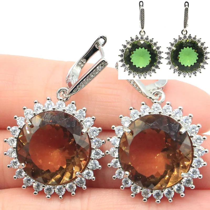 18mm Changing Zultanite CZ Earrings, Silver, Daily Wear