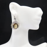 Stunning Smokey Quartz Zircon Silver Earrings for Women