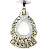Pink Tourmaline Citrine Aquamarine 925 Sterling Silver Pendant