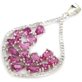 Pink Tourmaline Tanzanite CZ 925 Sterling Silver Pendant