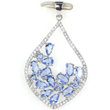 Pink Tourmaline Tanzanite CZ 925 Sterling Silver Pendant