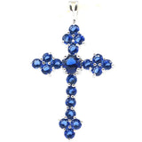Romantic Cross Tanzanite Pink Kunzite CZ Silver Pendant