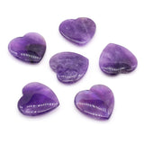 40x40mm Natural Amethysts Beads Heart Shape Big Stone Loose Beads