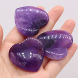 40x40mm Natural Amethysts Beads Heart Shape Big Stone Loose Beads