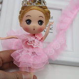 2.5cm Satin Ruffle Lace Trim Ribbon Pleated Tape Dress Doll Clothes 0.98'' Width