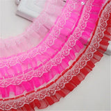 2.5cm Satin Ruffle Lace Trim Ribbon Pleated Tape Dress Doll Clothes 0.98'' Width
