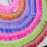 2.5cm Satin Ruffle Lace Trim Ribbon Pleated Tape Dress Doll Clothes 0.98'' Width