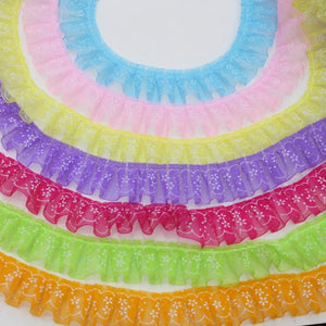 2.5cm Tulle Mesh Lace Ribbon Ruffle Trim Fabric - DIY Sewing Supplies