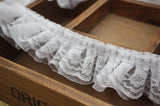 Double Layer Tulle Ruffle Trim Embroidered Sewing Clothing for Girl