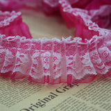 Double Layer Tulle Ruffle Trim Embroidered Sewing Clothing for Girl