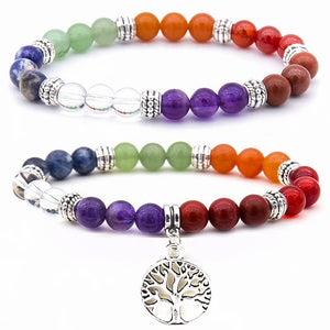 Men's Natural Stone Fatima Hand Bracelet Agate Tree of Life Jewelry Gift