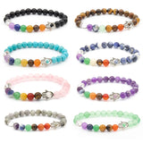 Men's Natural Stone Fatima Hand Bracelet Agate Tree of Life Jewelry Gift