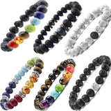 Men's Natural Stone Fatima Hand Bracelet Agate Tree of Life Jewelry Gift