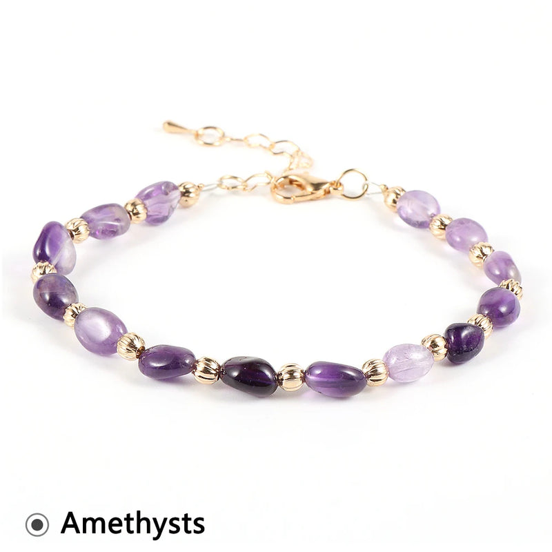Citrine Double-layer Gemstone Bracelet for Women Natural Beads Healing Crystal