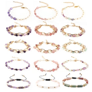Citrine Double-layer Gemstone Bracelet for Women Natural Beads Healing Crystal