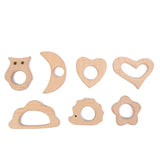 Natural Wood Beads Lead-free Baby Teething Beads for Kids Toys Crafts
