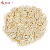 4PCS 10x10MM Brass Zircon Round Star Charms Pendants Jewelry Making Supplies