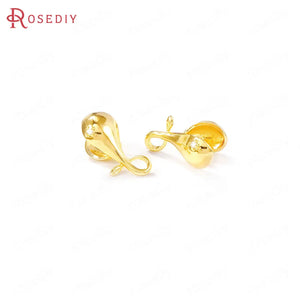 4PCS 11x14MM Brass Zircon Drop Charms Pendants