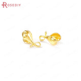 4PCS 11x14MM Brass Zircon Drop Charms Pendants