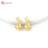4PCS 11x14MM Brass Zircon Drop Charms Pendants