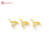 4PCS 11x14MM Brass Zircon Drop Charms Pendants