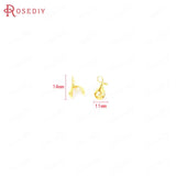4PCS 11x14MM Brass Zircon Drop Charms Pendants