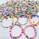 4140PCS Flat Clay Beads Charms for Bracelets Jewelry Making DIY Kit Set