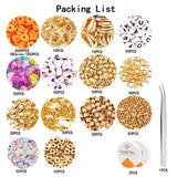 4140PCS Flat Clay Beads Charms for Bracelets Jewelry Making DIY Kit Set