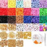 4140PCS Flat Clay Beads Charms for Bracelets Jewelry Making DIY Kit Set