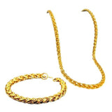 Men's Gold-Tone Chain Necklace and Bracelet Set, Rope Style
