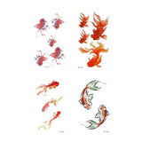 3D Vivid Goldfish Tattoos Sticker Koi Pond Painting Resin Jewelry Craft