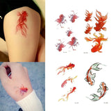 3D Vivid Goldfish Tattoos Sticker Koi Pond Painting Resin Jewelry Craft