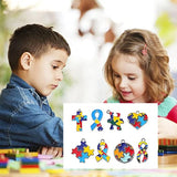 Autism Awareness Ribbon Pendant with Puzzle Pendant Bulk Diy Necklace Keychain