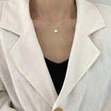 925 Silver Water Droplets Zircon Pendant Necklace for Women