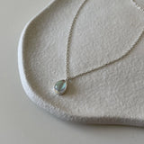 925 Silver Water Droplets Zircon Pendant Necklace for Women