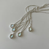 925 Silver Water Droplets Zircon Pendant Necklace for Women