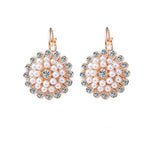 Rose Plated Pearl Clip On Earrings