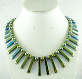 Natural Quartz Crystal Titanium Hematite Hand-Carved Beads Gem Pendant