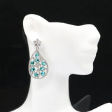 Rich Violet Tanzanite Aquamarine CZ Silver Earrings