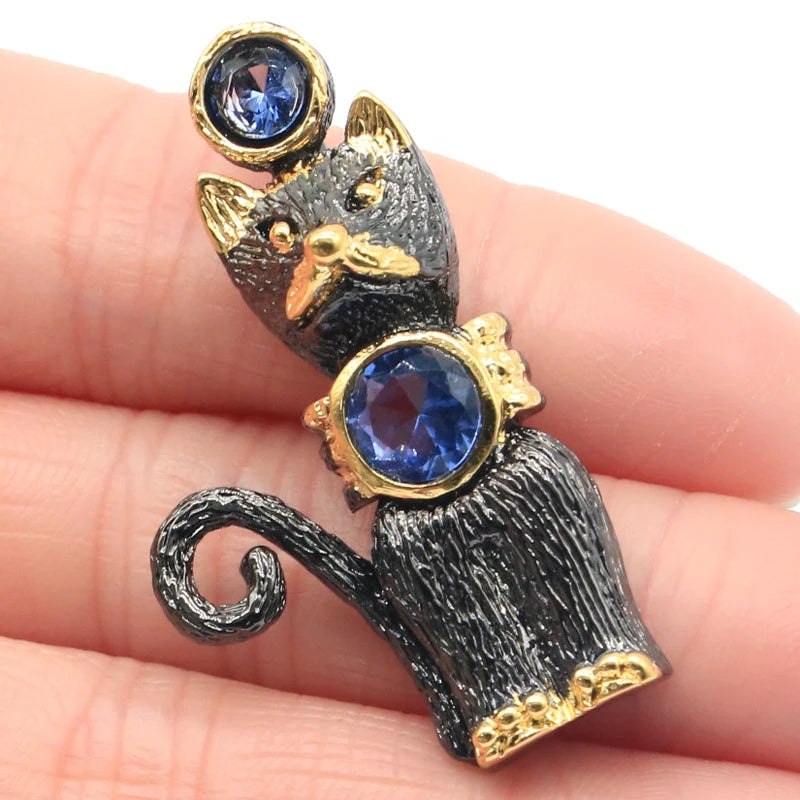 StaGothic Cat Tanzanite Pendant 9.6g Silver Street Jewelry