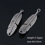 Vintage Mini Feather Charms Jewelry Pendant 120pcs