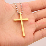 Charming Cross Simple Style Ball Necklace Stainless Steel Men Women Silver