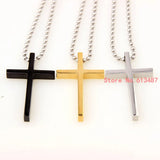 Charming Cross Simple Style Ball Necklace Stainless Steel Men Women Silver
