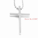 Charming Cross Simple Style Ball Necklace Stainless Steel Men Women Silver