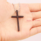 Charming Cross Simple Style Ball Necklace Stainless Steel Men Women Silver