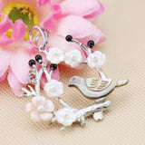 Bird&Tree Ethnic Abalone Seashell Pendants for Jewelry Making Crafts