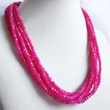 Faceted Plum Rose Red Ruby Jade Necklace Natural Stone Bead Choker